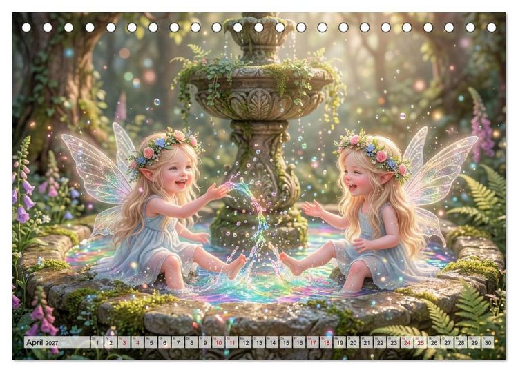 Produktbild: Im Zaubergarten der Feenkinder (Tischkalender 2027 DIN A5 quer), CALVENDO Monatskalender
