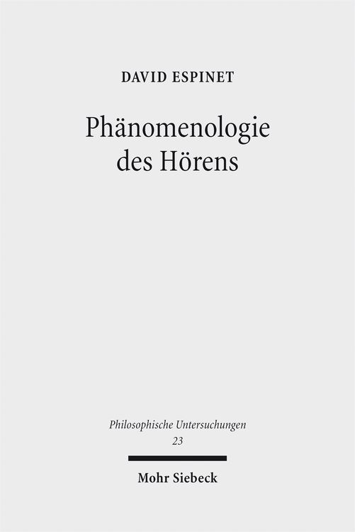 Produktbild: Ph&auml;nomenologie des H&ouml;rens