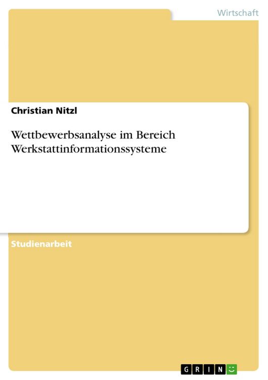 Produktbild: Wettbewerbsanalyse im Bereich Werkstattinformationssysteme