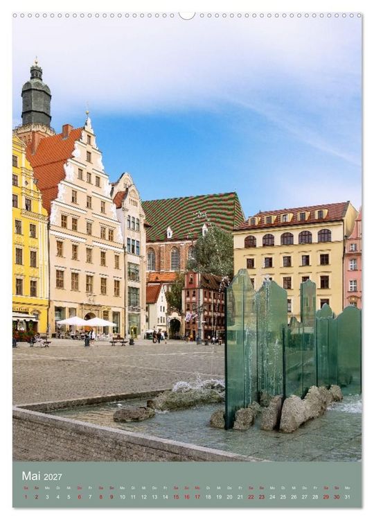 Produktbild: Zeitloses Breslau. Zwischen Br&uuml;cken, Inseln und bunten Fassaden (Wandkalender 2027 DIN A2 hoch), CALVENDO Monatskalender