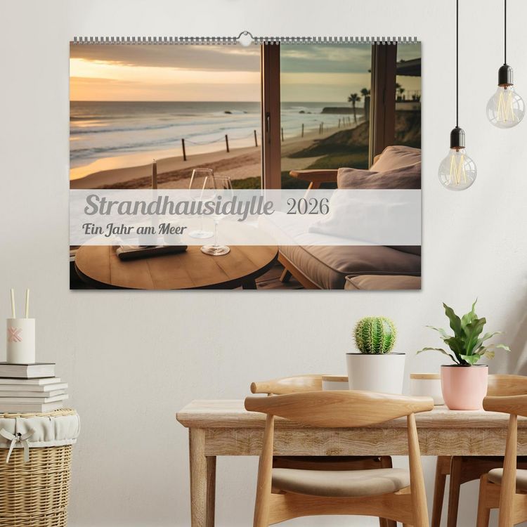 Produktbild: Strandhausidylle (Wandkalender 2026 DIN A2 quer), CALVENDO Monatskalender