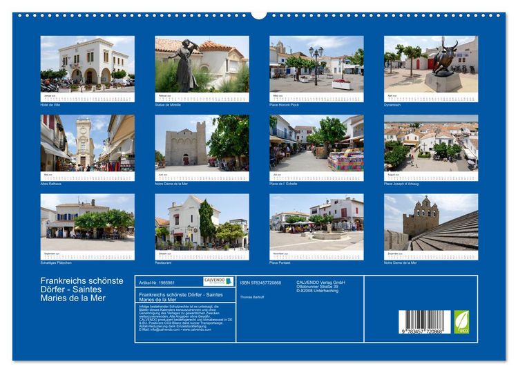 Produktbild: Frankreichs sch&ouml;nste D&ouml;rfer - Saintes Maries de la Mer (hochwertiger Premium Wandkalender 2026 DIN A2 quer), Kunstdruck in Hochglanz