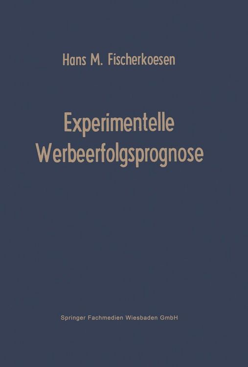 Produktbild: Experimentelle Werbeerfolgsprognose