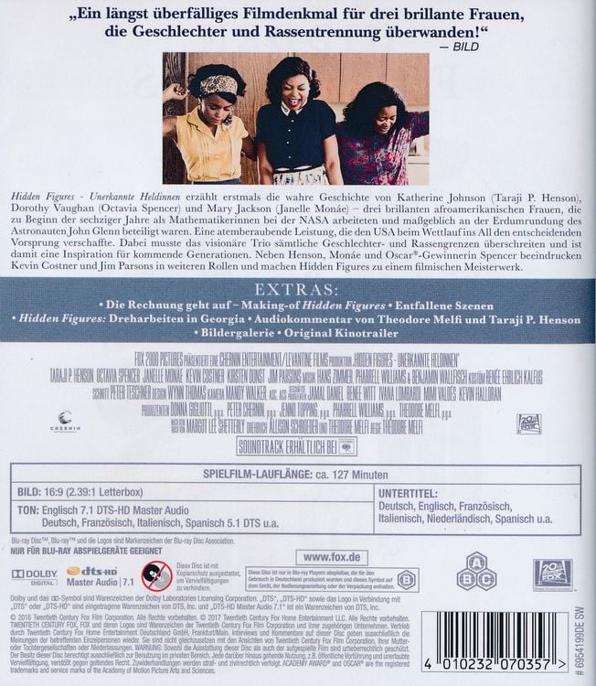 Produktbild: Hidden Figures - Unerkannte Heldinnen