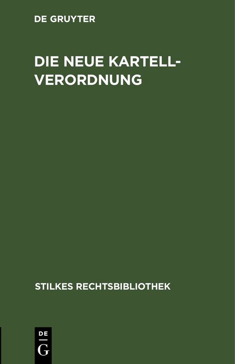 Produktbild: Die neue Kartellverordnung
