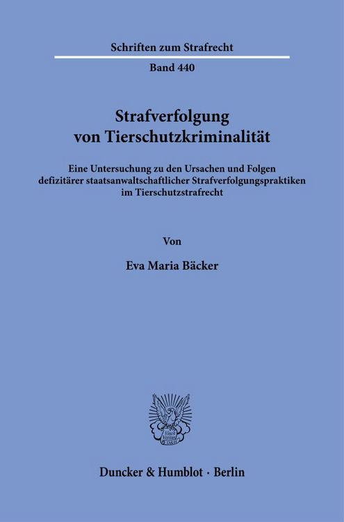 Produktbild: Strafverfolgung von Tierschutzkriminalit&auml;t
