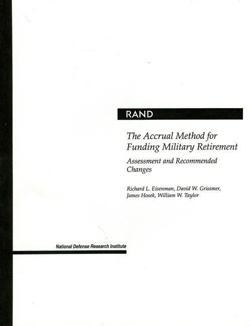 Produktbild: The Accrual Method for Funding Military Retirement