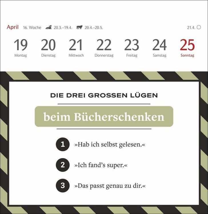 Produktbild: Die drei gro&szlig;en L&uuml;gen Premium-Postkartenkalender 2027 - 53 Postkarten mit am&uuml;santen Alltagsl&uuml;gen