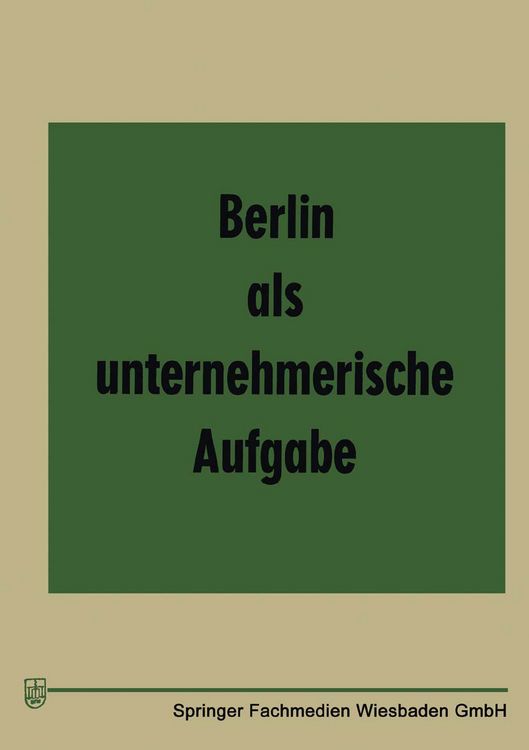 Produktbild: Berlin als unternehmerische Aufgabe