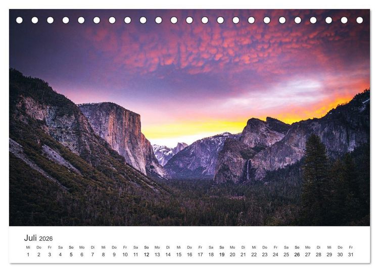 Produktbild: Yosemite - Einzigartige Naturspektakel (Tischkalender 2026 DIN A5 quer), CALVENDO Monatskalender