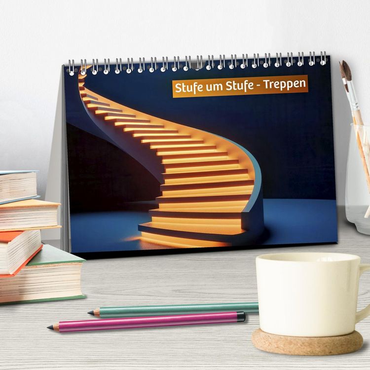 Produktbild: Stufe um Stufe - Treppen (Tischkalender 2027 DIN A5 quer), CALVENDO Monatskalender