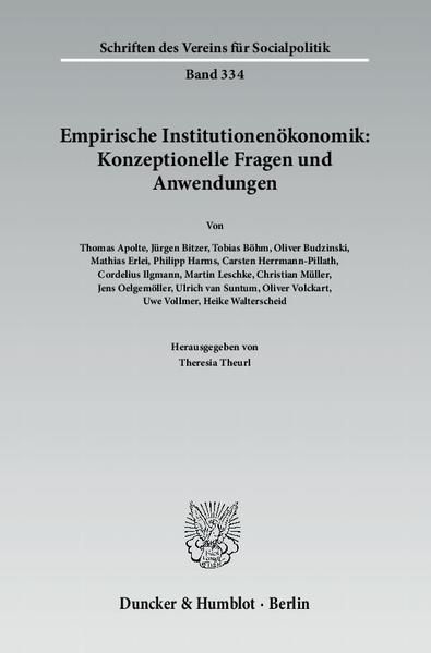 Produktbild: Empirische Institutionen&ouml;konomik: Konzeptionelle Fragen und Anwendungen.