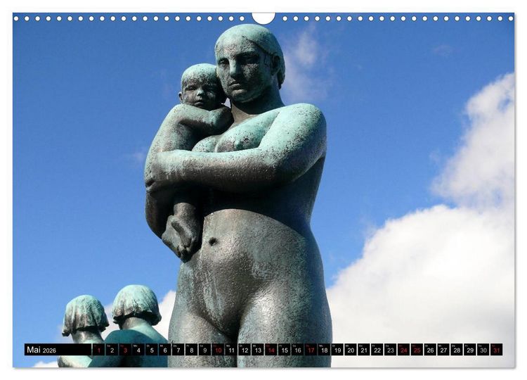 Produktbild: Vigeland Skulpturen Park Oslo (Wandkalender 2026 DIN A3 quer), CALVENDO Monatskalender
