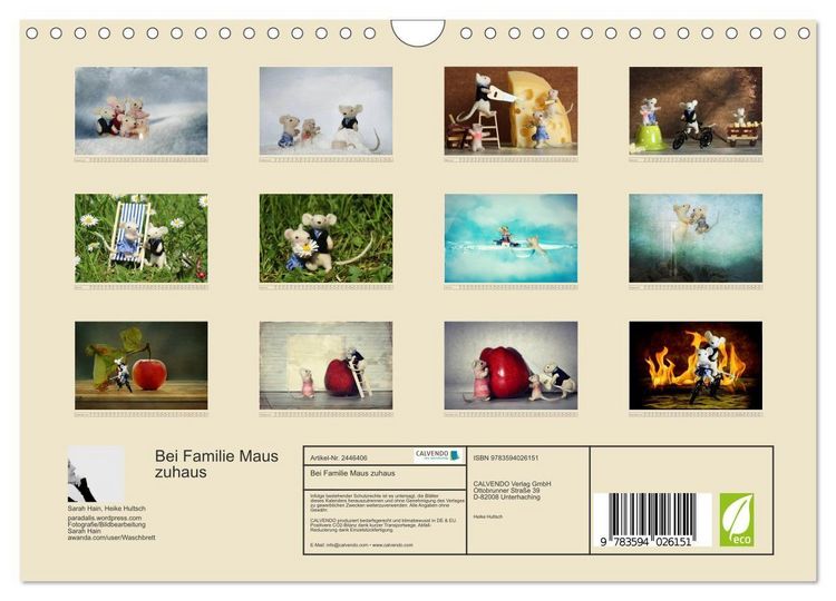 Produktbild: Bei Familie Maus zuhaus (Wandkalender 2027 DIN A4 quer), CALVENDO Monatskalender