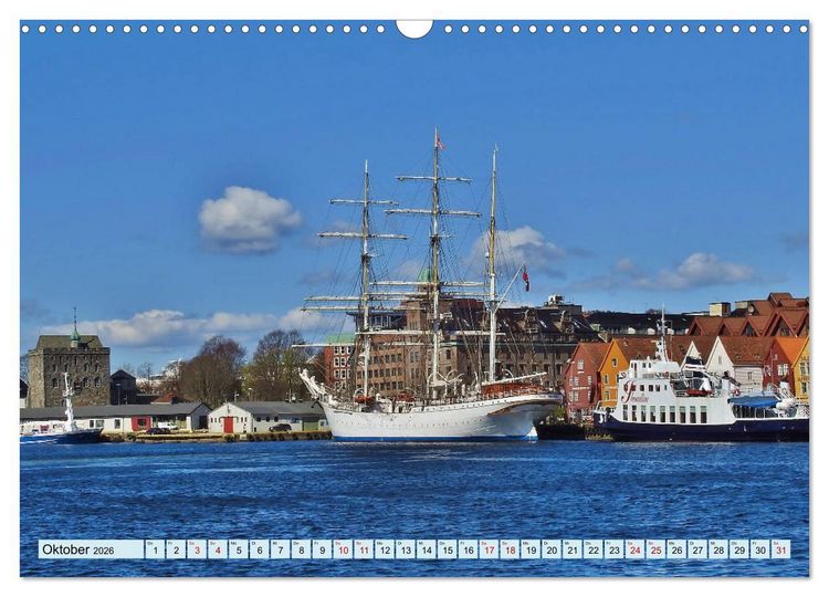 Produktbild: Wundersch&ouml;nes Bergen. Norwegens Tor zum Fjordland (Wandkalender 2026 DIN A3 quer), CALVENDO Monatskalender