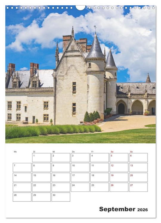 Produktbild: Schl&ouml;sser der Loire - Reiseplaner (Wandkalender 2026 DIN A3 hoch), CALVENDO Monatskalender