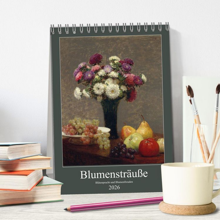 Produktbild: Blumenstr&auml;u&szlig;e - Bl&uuml;tenpracht und Blumenfreuden (Tischkalender 2026 DIN A5 hoch), CALVENDO Monatskalender