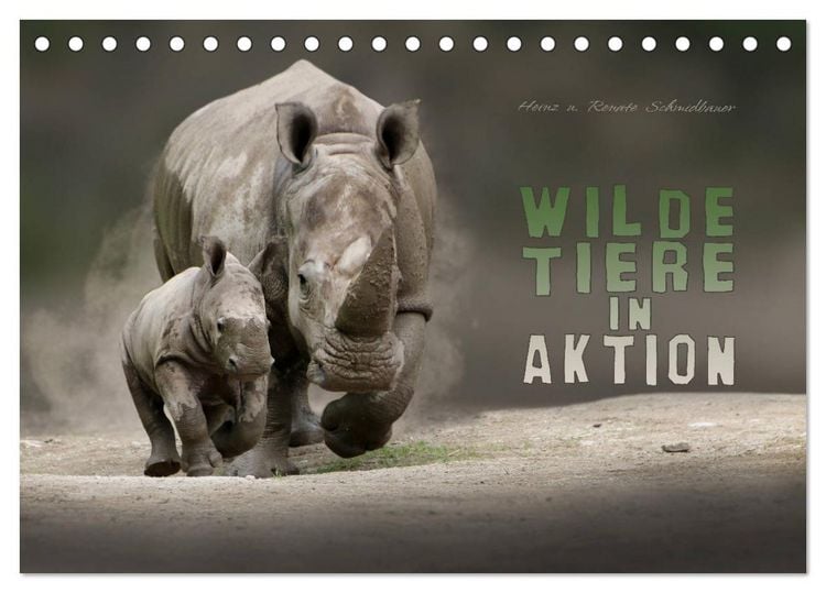 Produktbild: WILDE TIERE IN AKTION (Tischkalender 2026 DIN A5 quer), CALVENDO Monatskalender