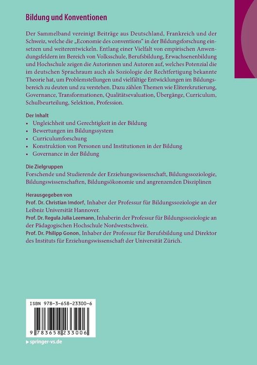 Produktbild: Bildung und Konventionen