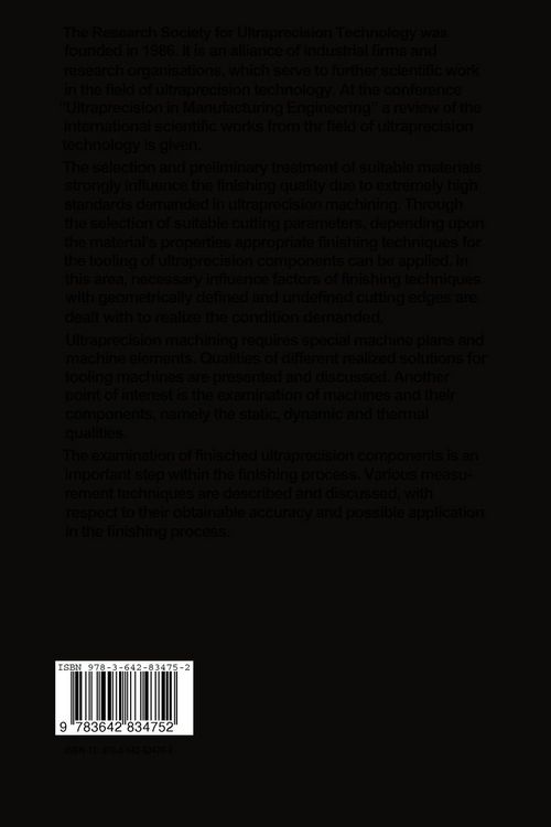 Produktbild: Ultraprecision in Manufacturing Engineering