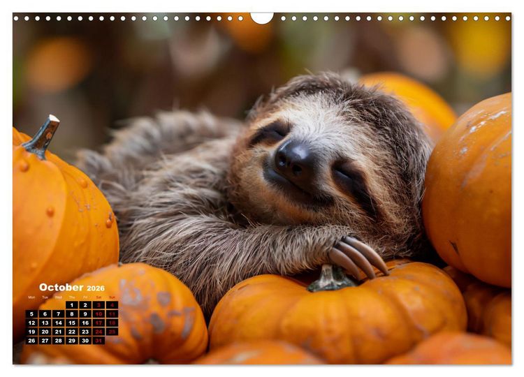 Produktbild: sweet sloths - relaxed throughout the year (Wall Calendar 2026 DIN A3 landscape), CALVENDO 12 Month Wall Calendar