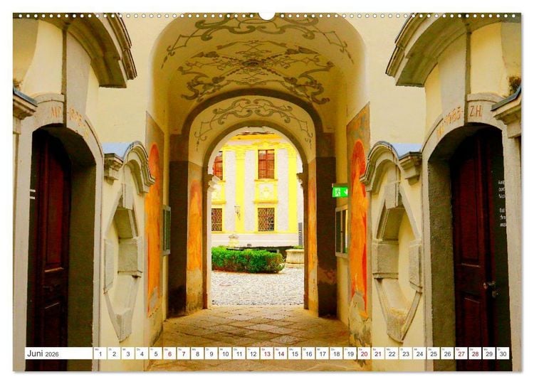 Produktbild: Melk und D&uuml;rnstein, zwei malerische St&auml;dtchen in der Wachau (hochwertiger Premium Wandkalender 2026 DIN A2 quer), Kunstdruck in Hochglanz