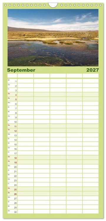 Produktbild: Familienplaner 2027 - Geheimnisvolles Peru mit 5 Spalten (Wandkalender, 21 x 45 cm) CALVENDO