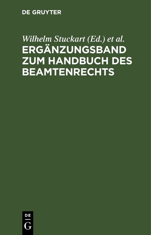 Produktbild: Erg&auml;nzungsband zum Handbuch des Beamtenrechts