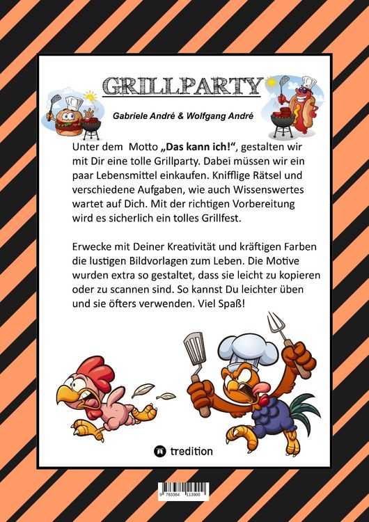 Produktbild: Craftbook - Lustige Grillparty - Witzige Ausmalmotive - Hamburger - Gem&uuml;se - Eis - Knifflige R&auml;tsel - Spannendes Bastelspiel mit der Waage