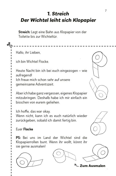 Produktbild: Die lustigsten Wichtelbriefe f&uuml;r Kinder | Zum Ausschneiden & sofort Verwenden | Interaktives Adventskalender-Buch