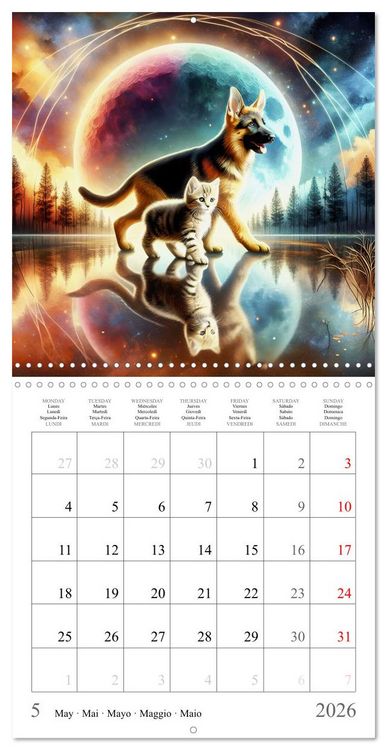 Produktbild: Des amis inhabituels (Calendrier mural carr&eacute; 2026 30x30 cm) Calendrier double avec une page pour vos prises de notes