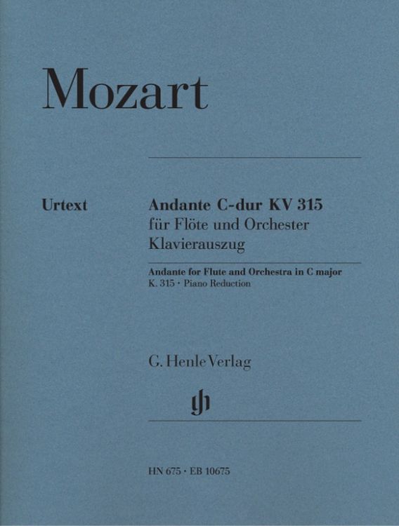 Produktbild: Wolfgang Amadeus Mozart - Andante C-dur KV 315 f&uuml;r Fl&ouml;te und Orchester