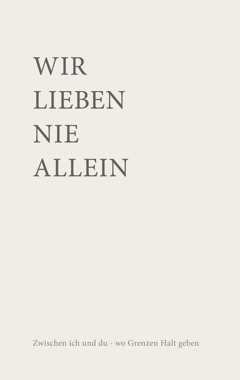 Produktbild: Wir lieben nie allein
