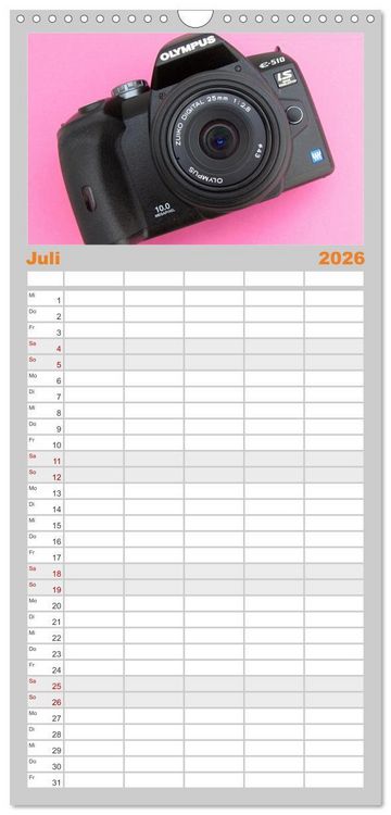 Produktbild: Familienplaner 2026 - Mein Kamerakalender mit 5 Spalten (Wandkalender, 21 x 45 cm) CALVENDO