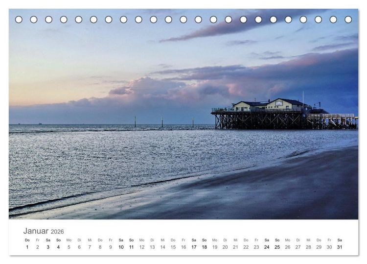 Produktbild: Nordfriesland - wundersch&ouml;ne Westk&uuml;ste (Tischkalender 2026 DIN A5 quer), CALVENDO Monatskalender