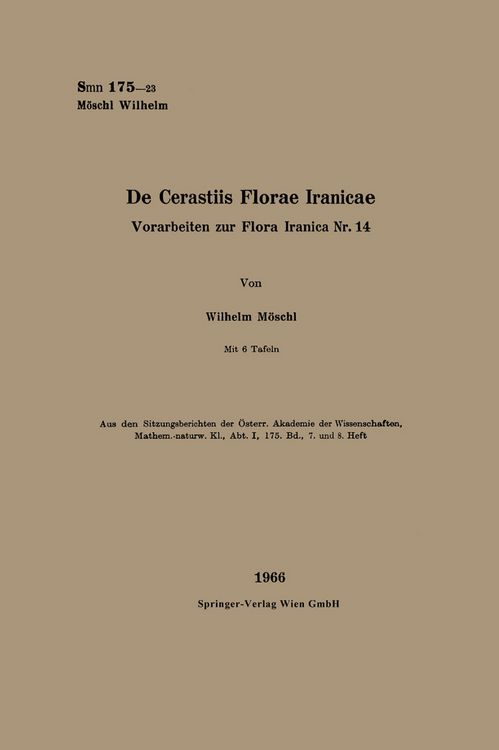Produktbild: De Cerastiis Florae Iranicae