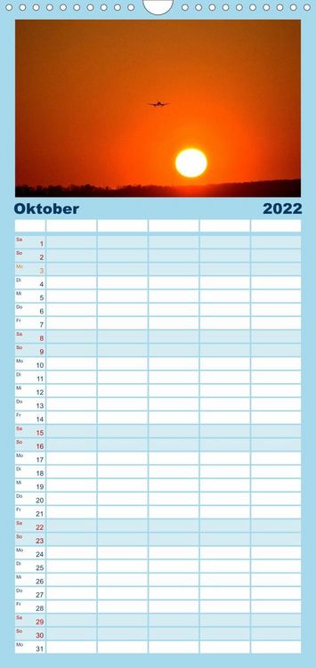 Produktbild: Familienplaner Airliner im Fokus (Wandkalender 2022 , 21 cm x 45 cm, hoch)
