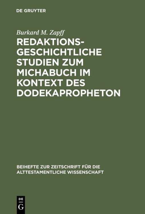 Produktbild: Redaktionsgeschichtliche Studien zum Michabuch im Kontext des Dodekapropheton