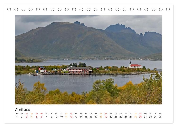 Produktbild: Zwischen Fjord und Flamme (Tischkalender 2026 DIN A5 quer), CALVENDO Monatskalender
