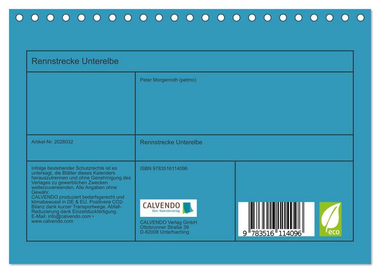 Produktbild: Rennstrecke Unterelbe (Tischkalender 2026 DIN A5 quer), CALVENDO Monatskalender