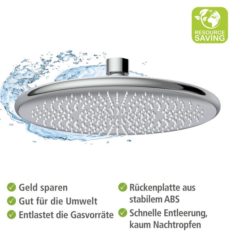 Produktbild: Regenduschkopf Watersaving &Oslash; 22,5 cm, Universal-Kopfbrause mit Wasserspar-System