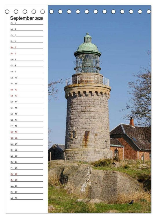 Produktbild: Leuchtt&uuml;rme in D&auml;nemark (Tischkalender 2026 DIN A5 hoch), CALVENDO Monatskalender