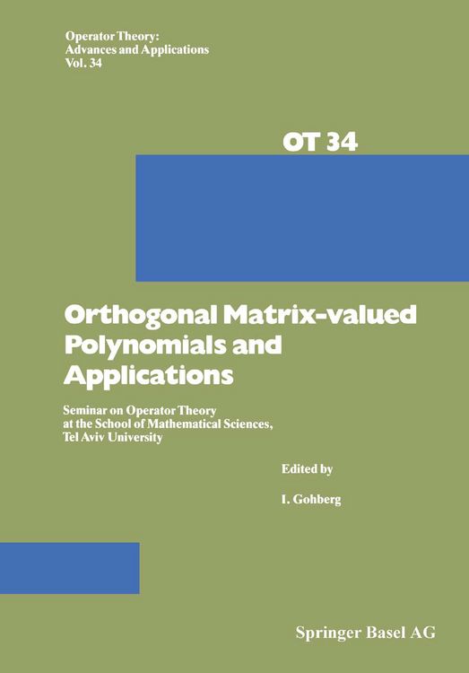 Produktbild: Orthogonal Matrix-valued Polynomials and Applications