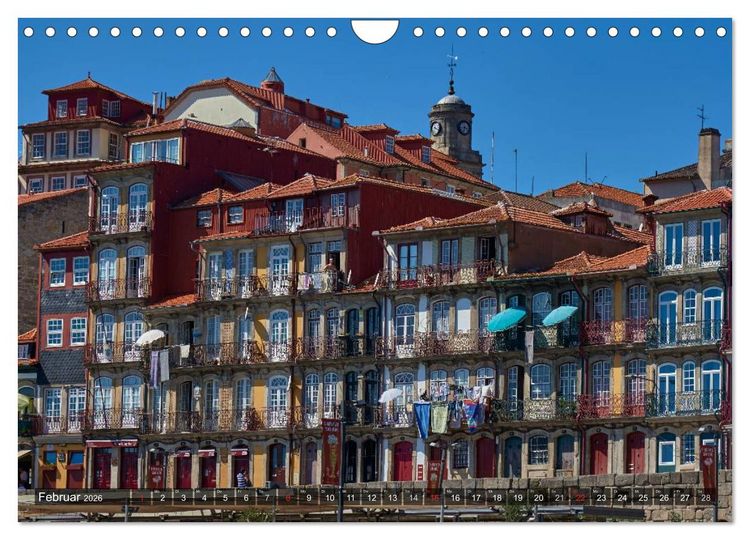 Produktbild: Portugal - Bilder dreier St&auml;dte (Wandkalender 2026 DIN A4 quer), CALVENDO Monatskalender
