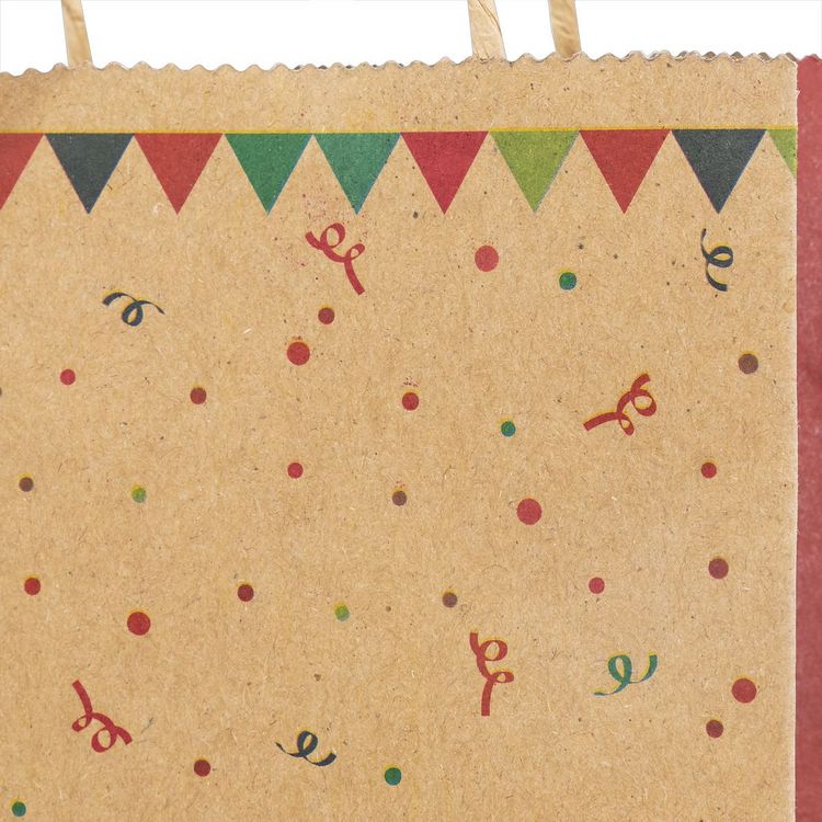 Produktbild: Idena Flaschentasche Happy Birthday braun/rot/gr&uuml;n 12x10x39cm