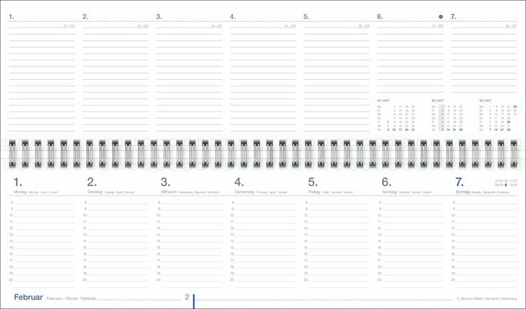 Produktbild: Wochenquerplaner, blau 2027