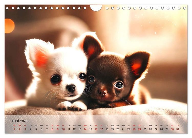 Produktbild: Chiots Chihuahua - Petits miracles (Calendrier mural 2026 DIN A4 vertical), CALVENDO calendrier mensuel
