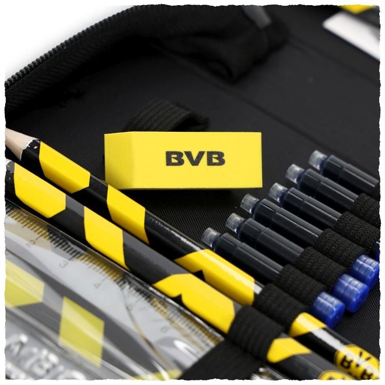 Produktbild: BVB Borussia Dortmund 09 - aufklappbares Etui mit BVB-Logo - bef&uuml;llt
