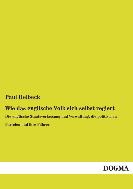 Produktbild: Wie das englische Volk sich selbst regiert