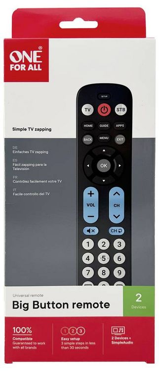 Produktbild: One For All URC6821 Universal Fernbedienung Schwarz